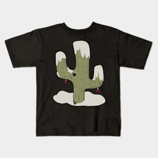 Holiday Snow capped Cactus Kids T-Shirt